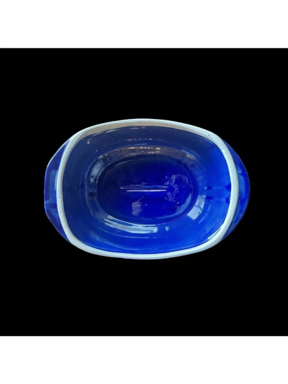 Rare 1992 Taylor & NG Cobalt Blue Chicken Roaster Serving Dish & Bowl Set